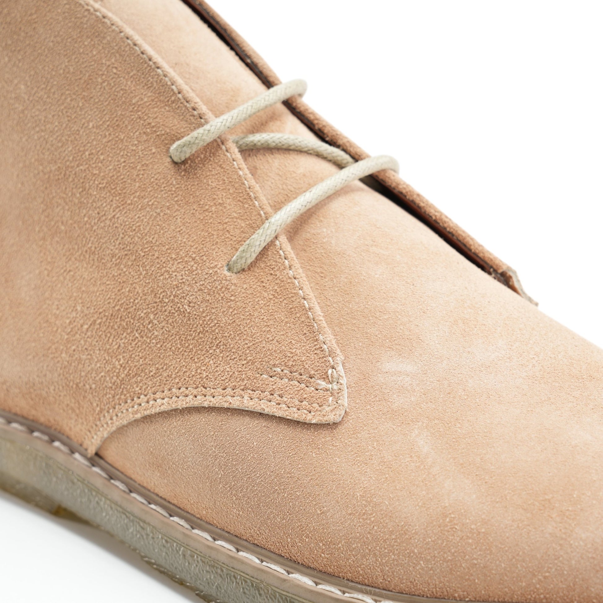 CREST™ Beige Split Suede Chukka Boots Plain Toe - Crestshoes