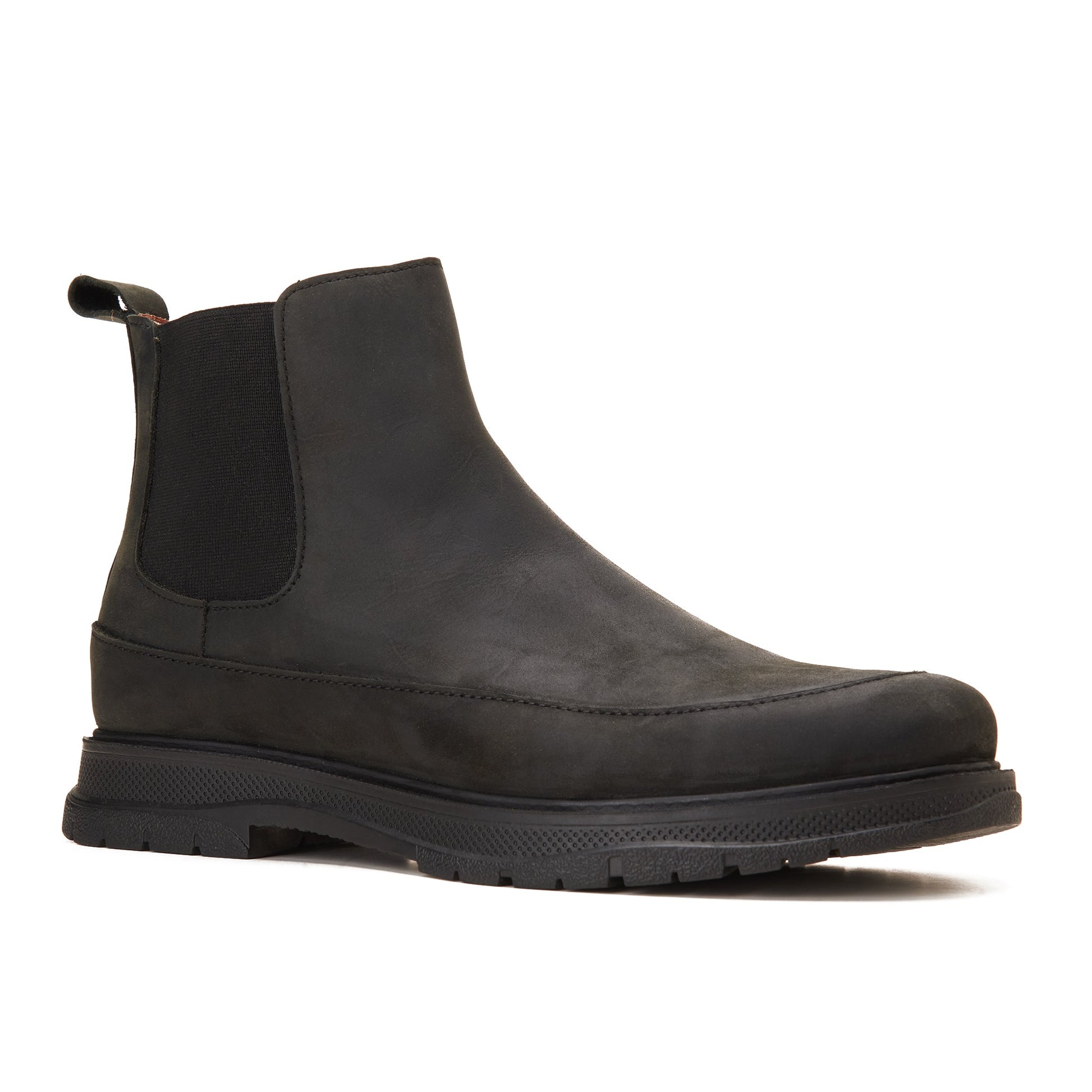 CREST™ Black Genuine Leather Chelsea Half Boot - Crestshoes