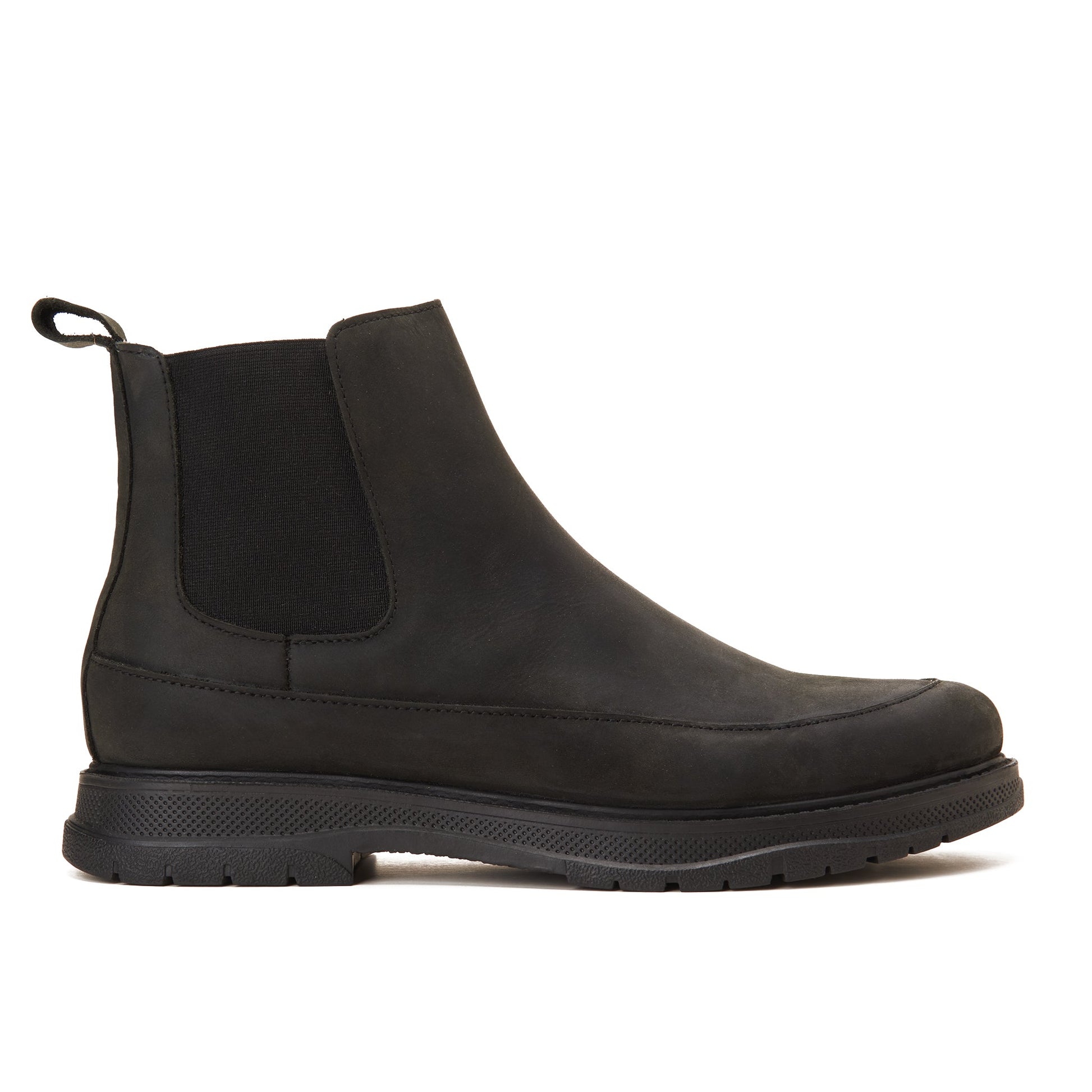 CREST™ Black Genuine Leather Chelsea Half Boot - Crestshoes