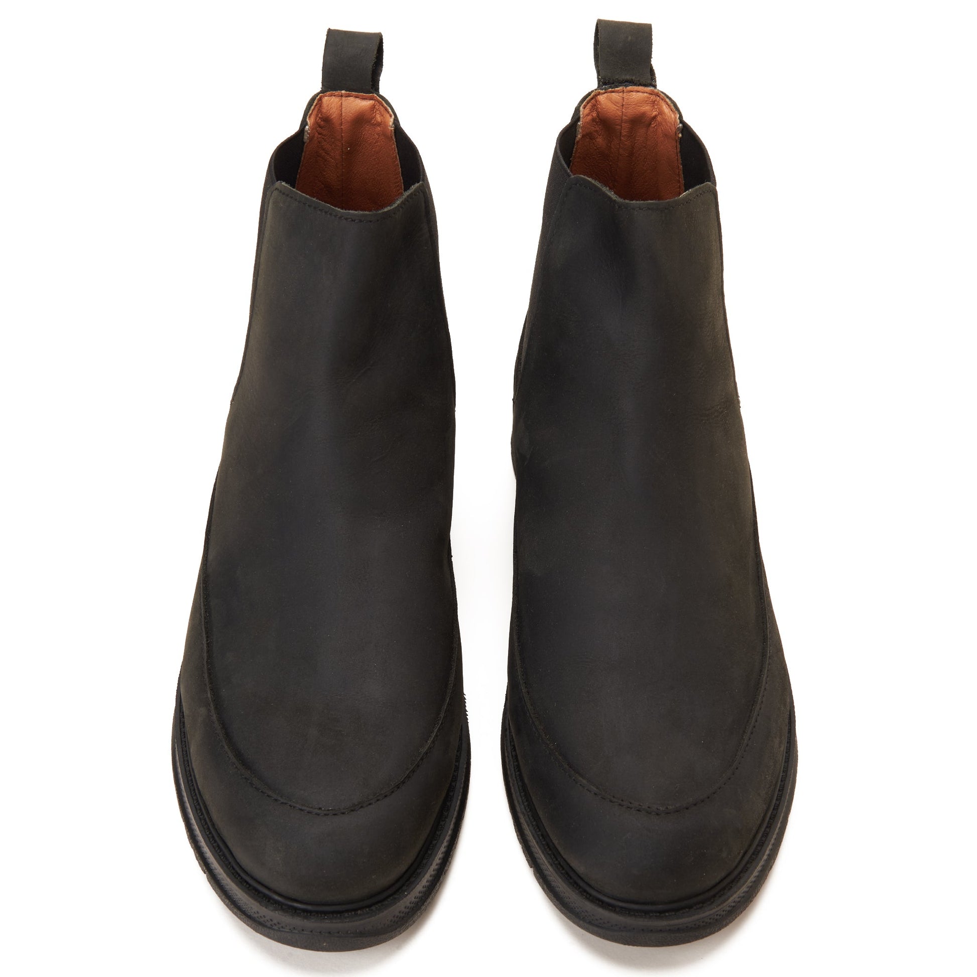 CREST™ Black Genuine Leather Chelsea Half Boot - Crestshoes