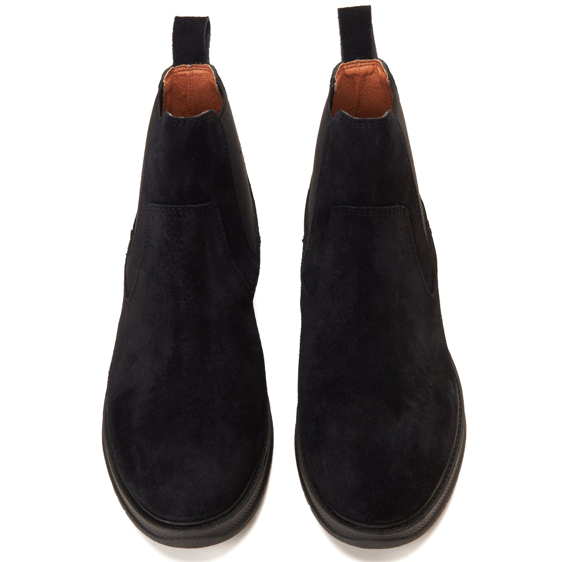 CREST™ Black Genuine Suede Double Layer Chelsea Halfboot - Crestshoes