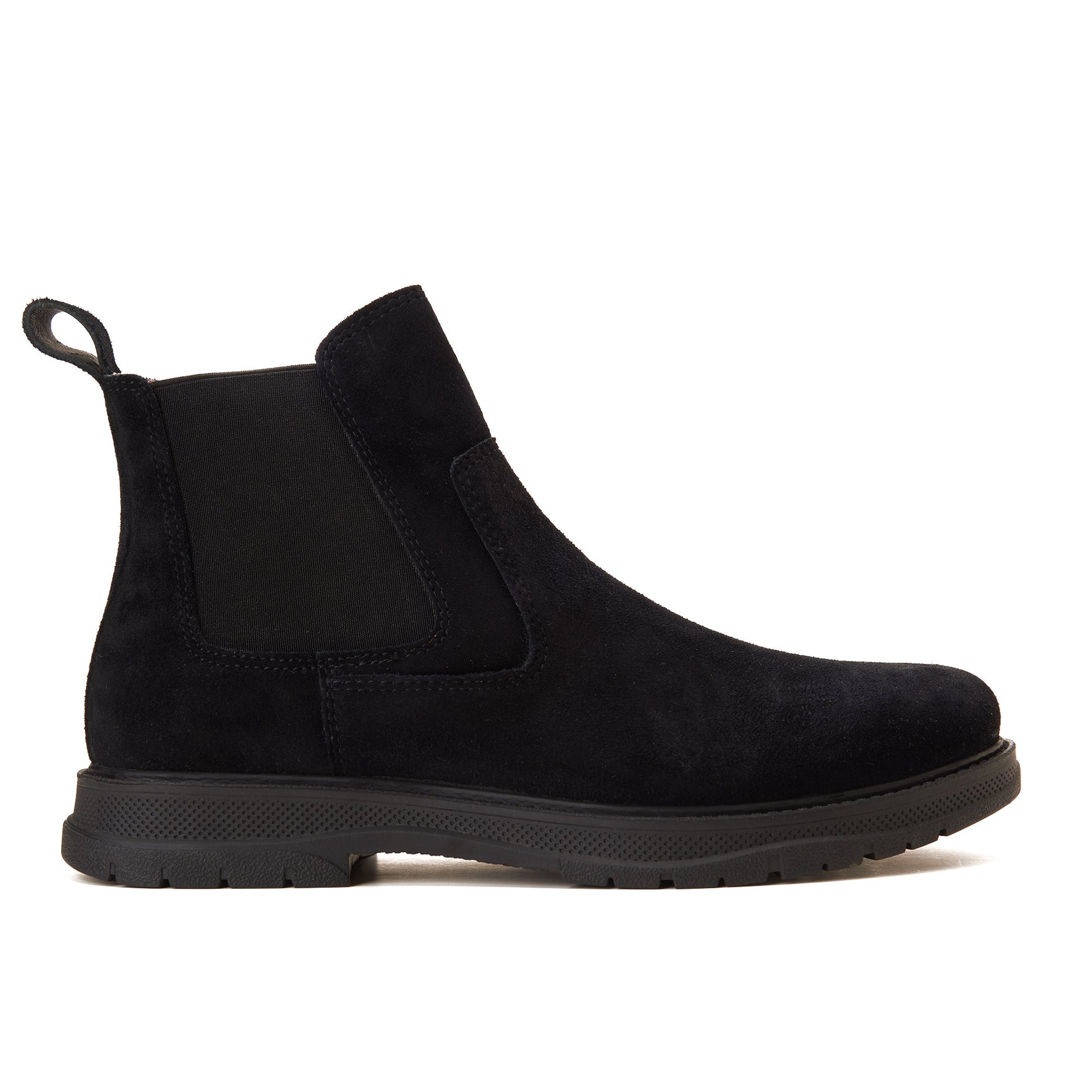 CREST™ Black Genuine Suede Double Layer Chelsea Halfboot - Crestshoes