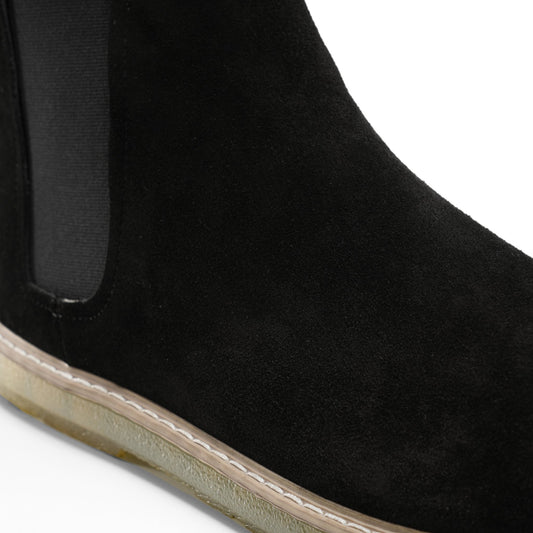 CREST™ Black Plain Suede Chelsea Half Boot
