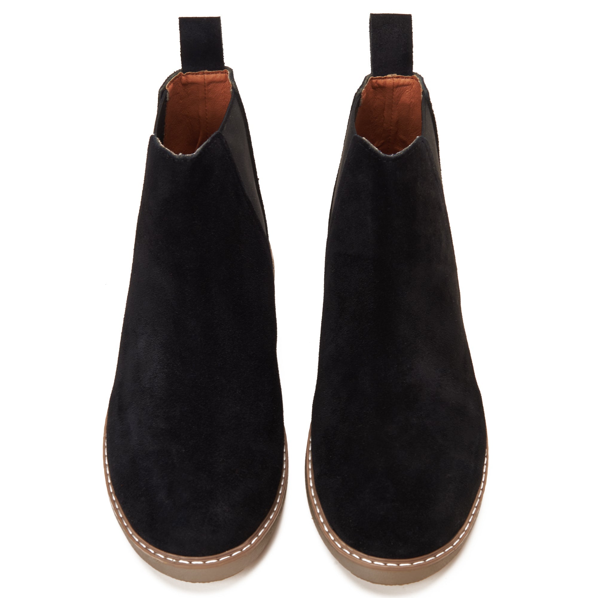 CREST™ Black Plain Suede Chelsea Half Boot - Crestshoes