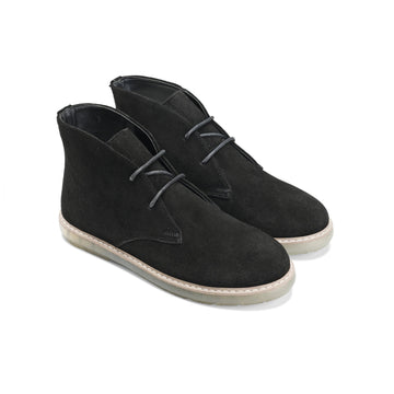 CREST™ Black Split Suede Chukka Boots Plain Toe - Crestshoes