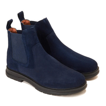 CREST™ Blue Genuine Suede Double Layer Chelsea Halfboot - Crestshoes