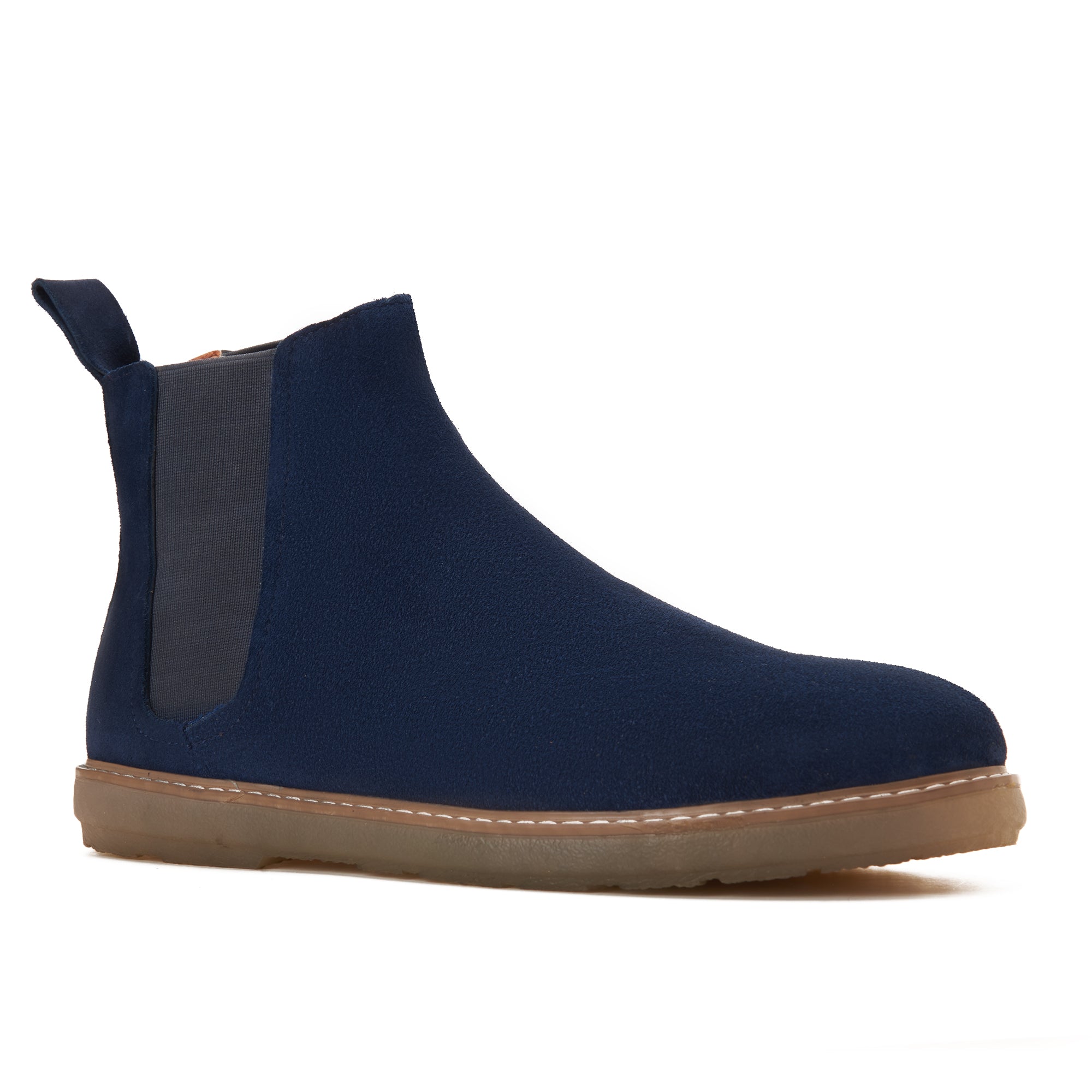 CREST™ Blue Plain Suede Chelsea Half Boot - Crestshoes