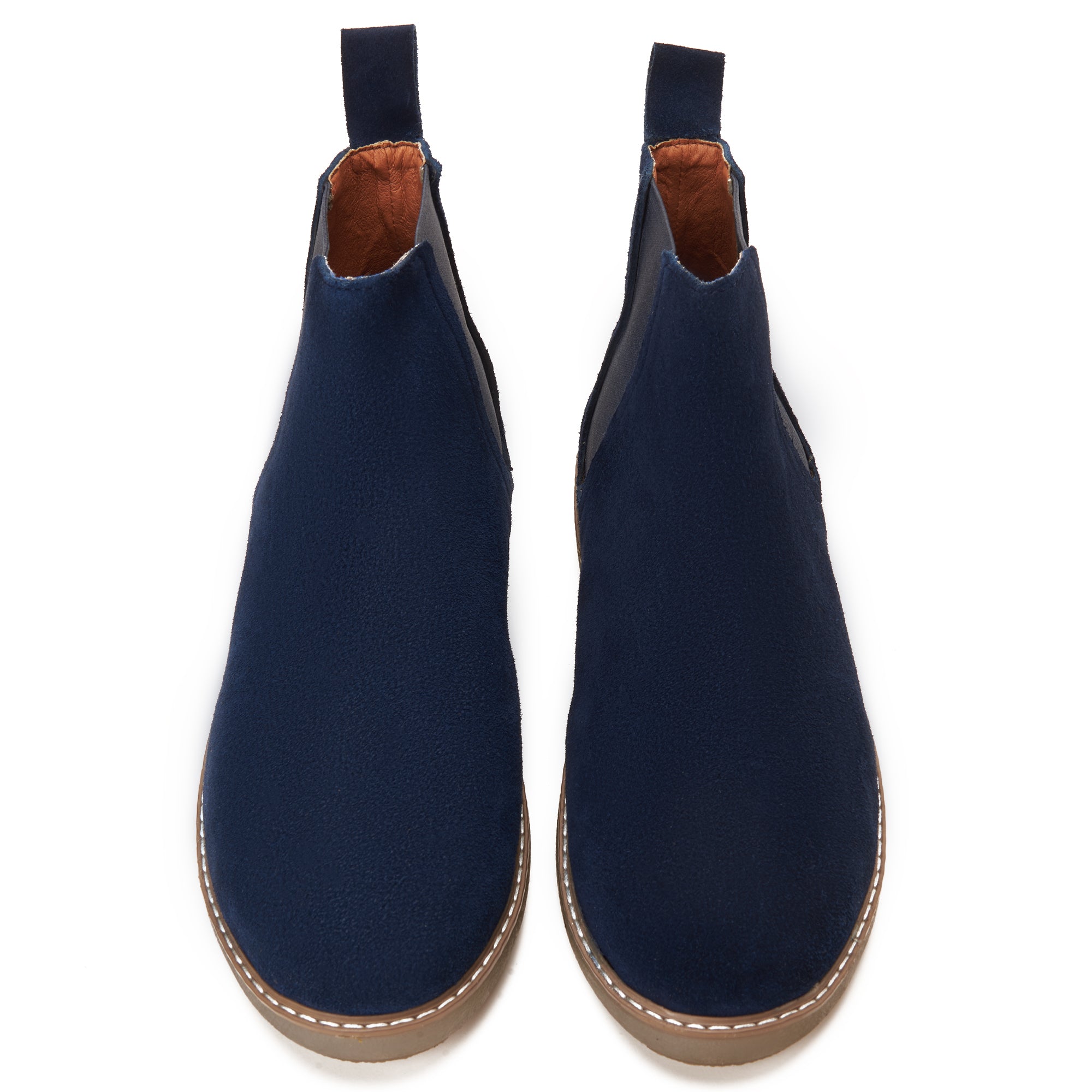 CREST™ Blue Plain Suede Chelsea Half Boot - Crestshoes