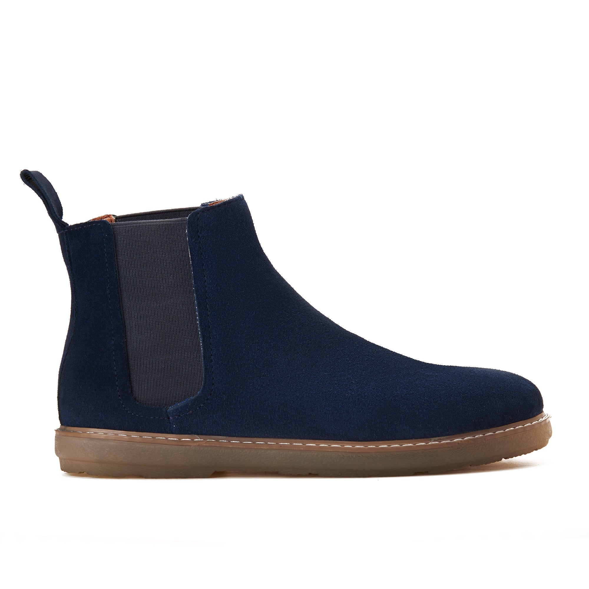 CREST™ Blue Plain Suede Chelsea Half Boot - Crestshoes