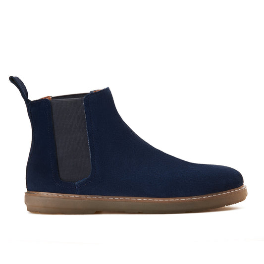 CREST™ Blue Plain Suede Chelsea Half Boot