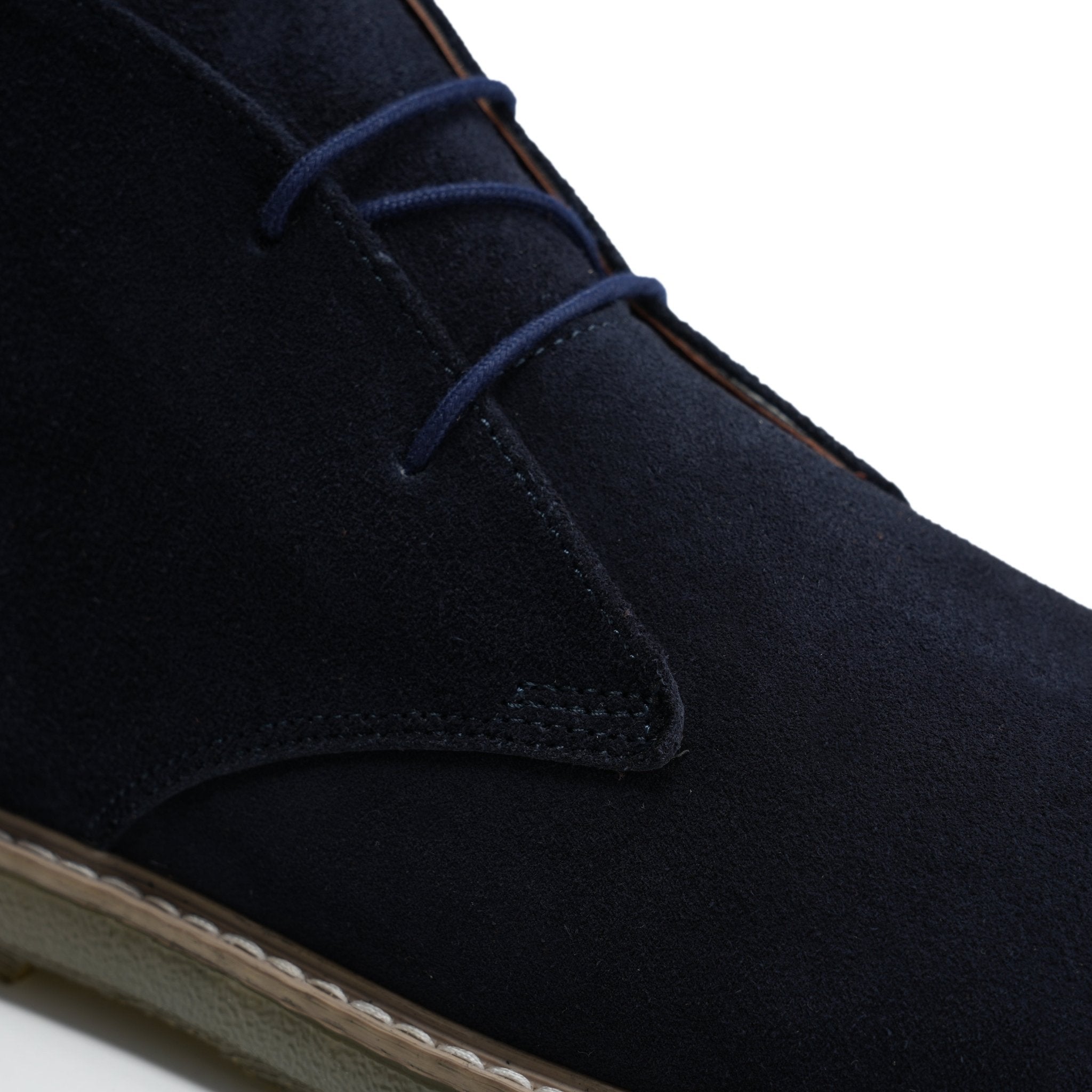 CREST™ Blue Split Suede Chukka Boots Plain Toe - Crestshoes