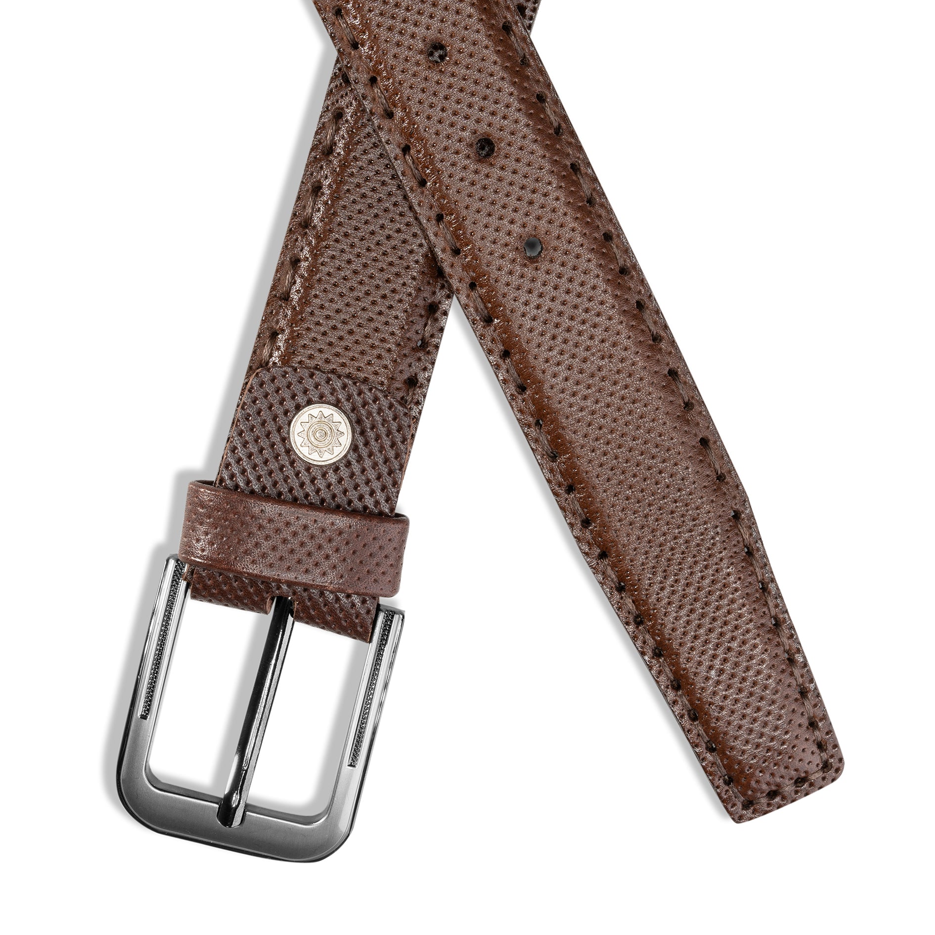 CREST™ Brown Dotted classic belt - Crestshoes