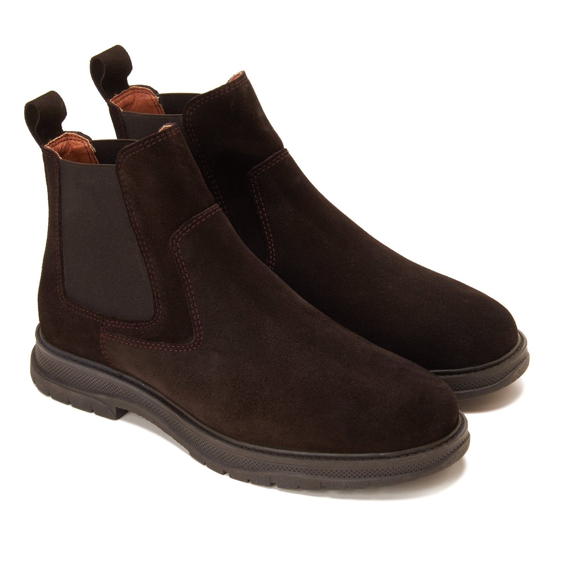 CREST™ Brown Genuine Suede Double Layer Chelsea Halfboot - Crestshoes