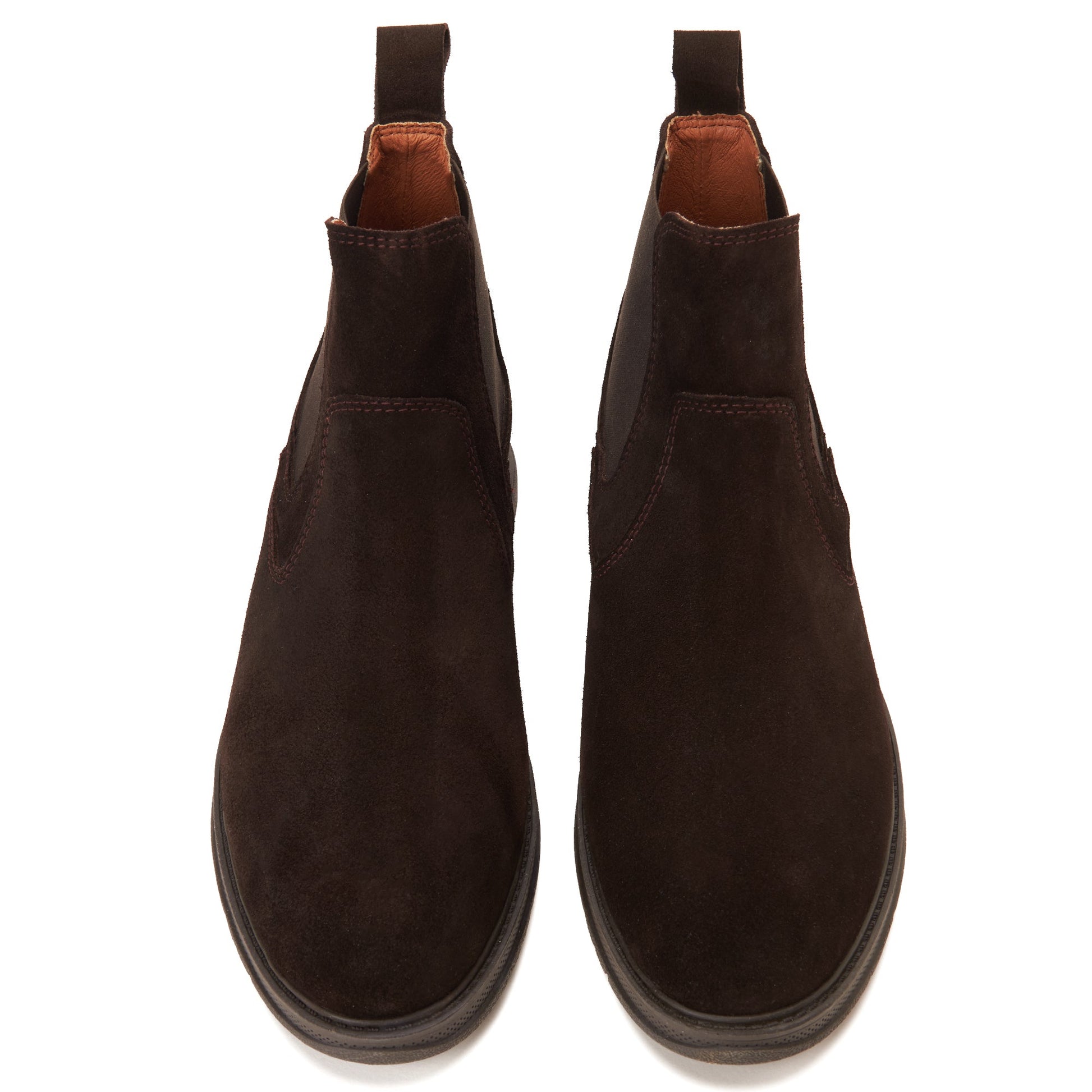 CREST™ Brown Genuine Suede Double Layer Chelsea Halfboot - Crestshoes