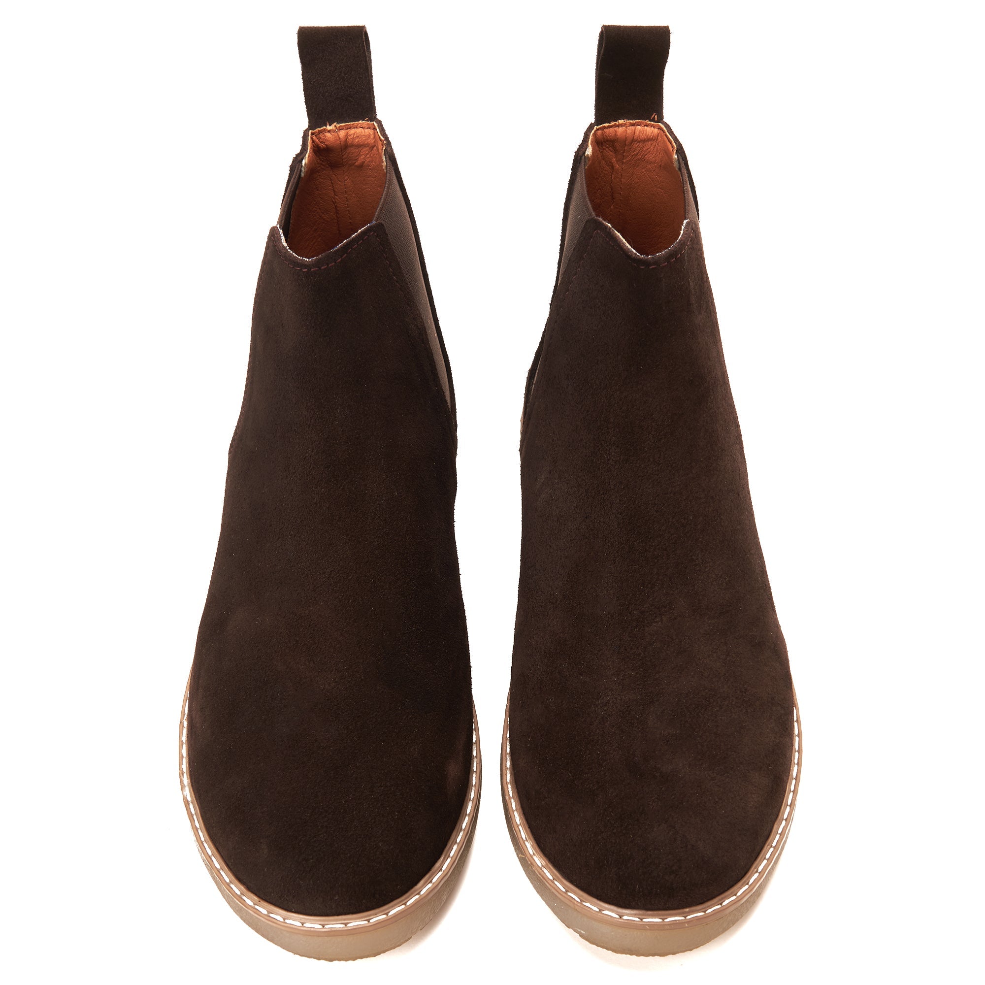 CREST™ Brown Plain Suede Chelsea Boots - Crestshoes