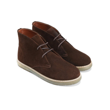 CREST™ Brown Split Suede Chukka Boots Plain Toe - Crestshoes