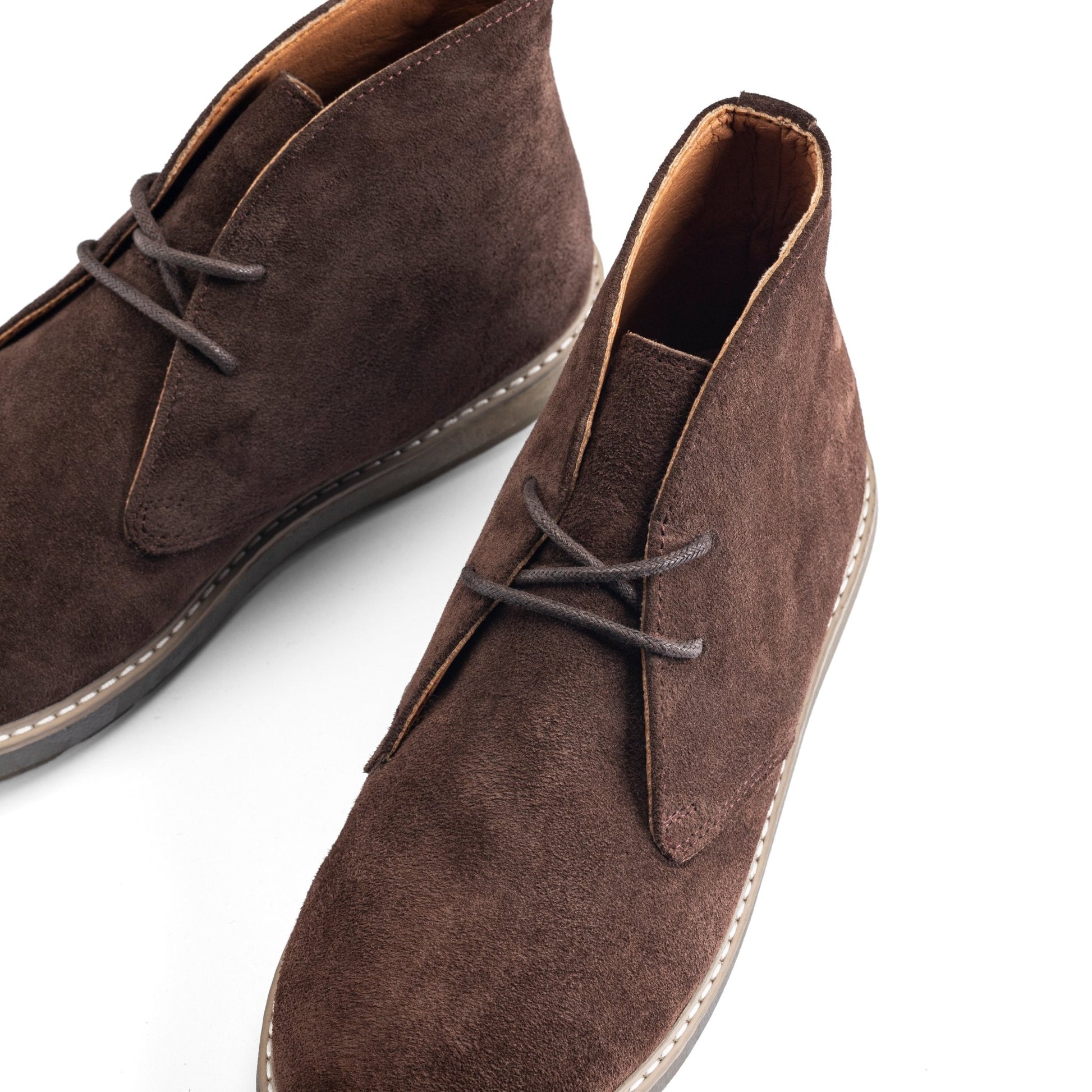 CREST™ Brown Split Suede Chukka Boots Plain Toe - Crestshoes