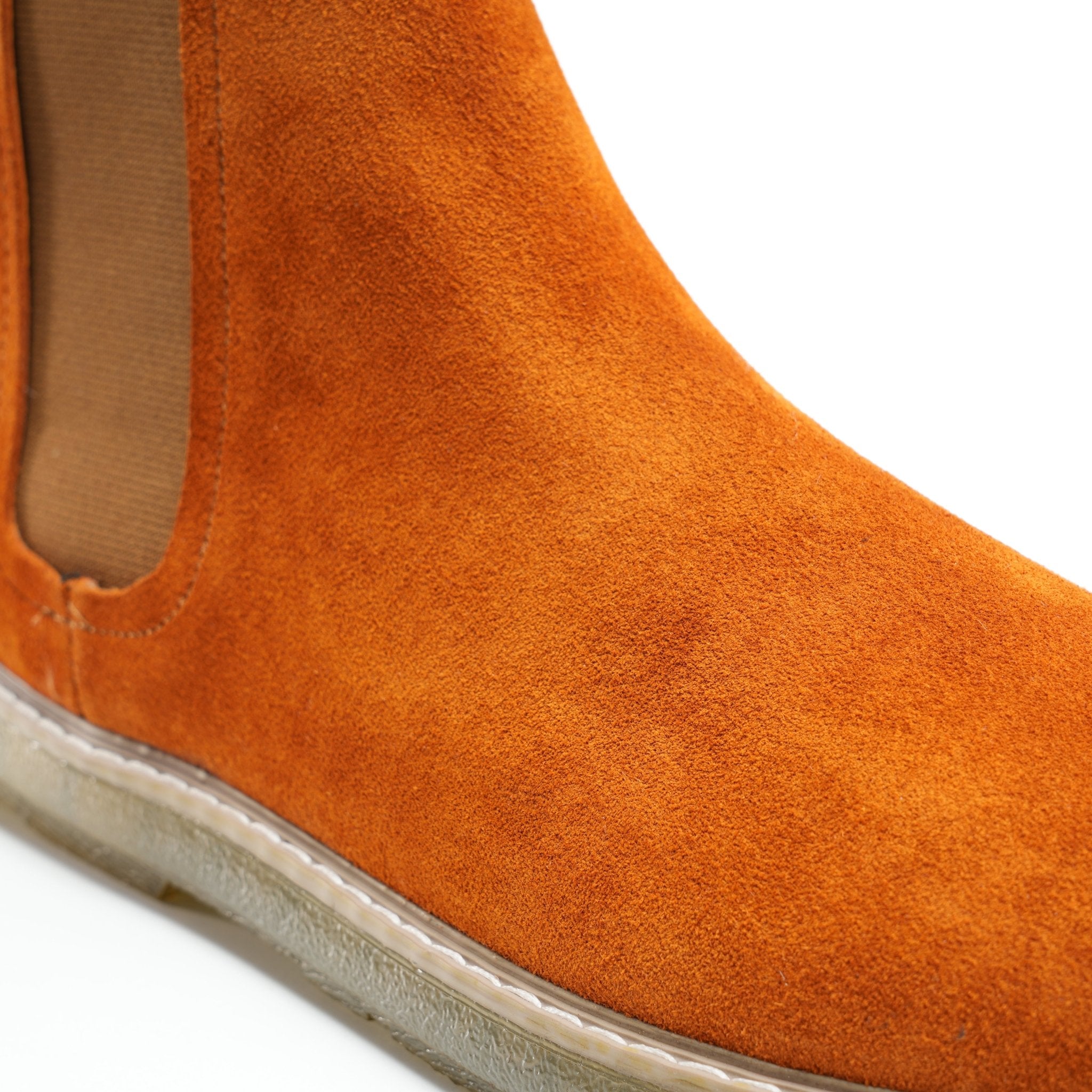 CREST™ LightBrown Plain Suede Chelsea Half Boot - Crestshoes