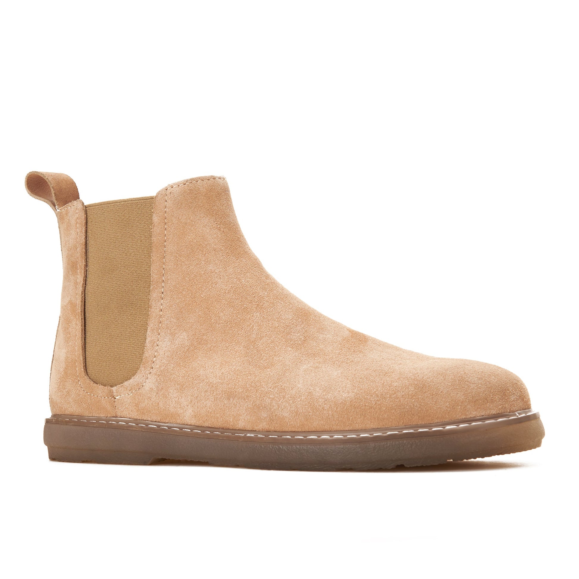 CREST™ Plain Beige Suede Chelsea Halfboot - Crestshoes