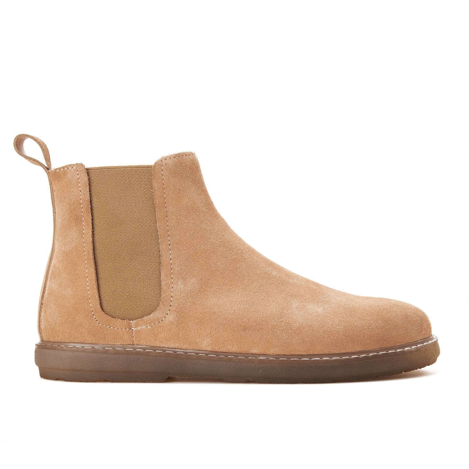 CREST™ Plain Beige Suede Chelsea Halfboot - Crestshoes