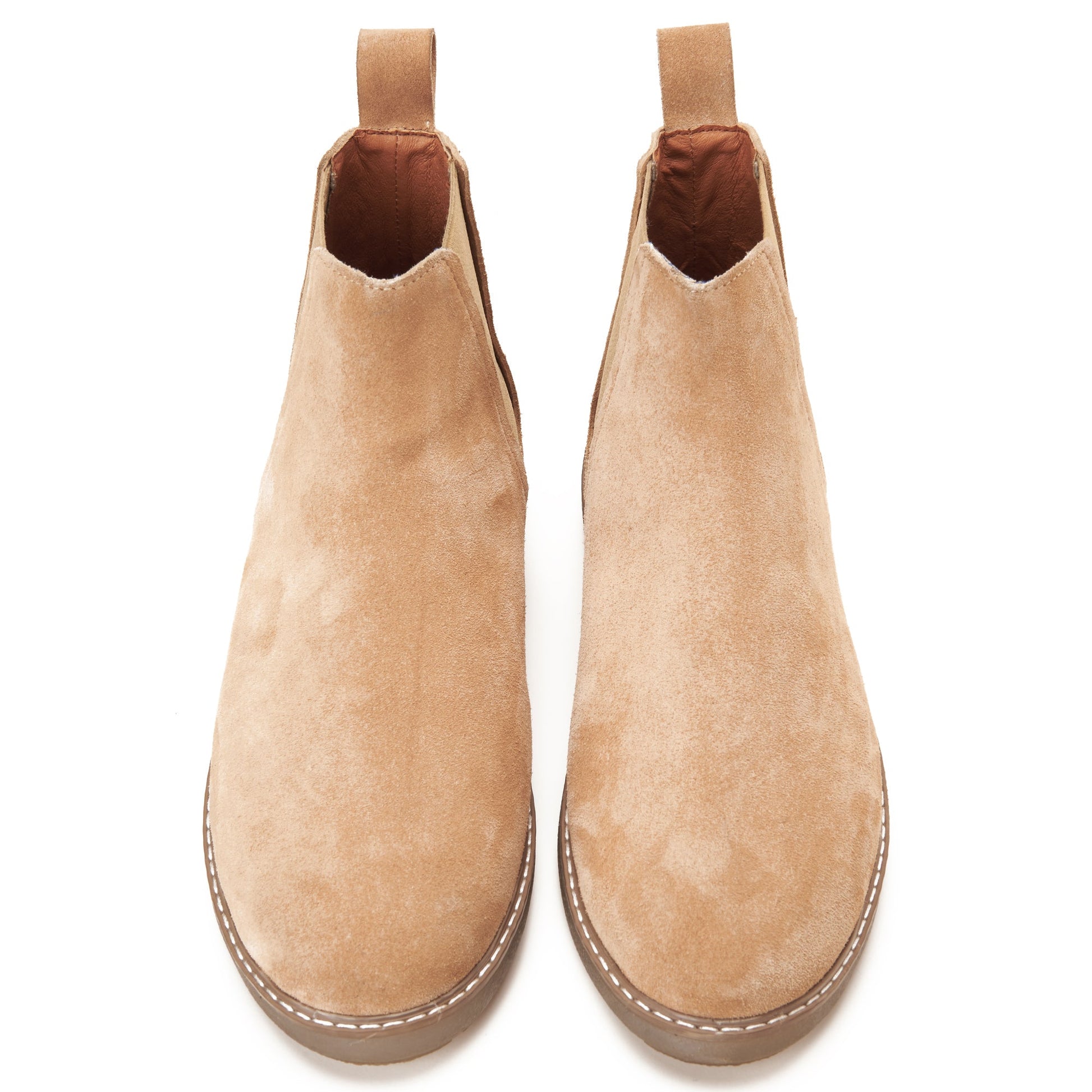 CREST™ Plain Beige Suede Chelsea Halfboot - Crestshoes