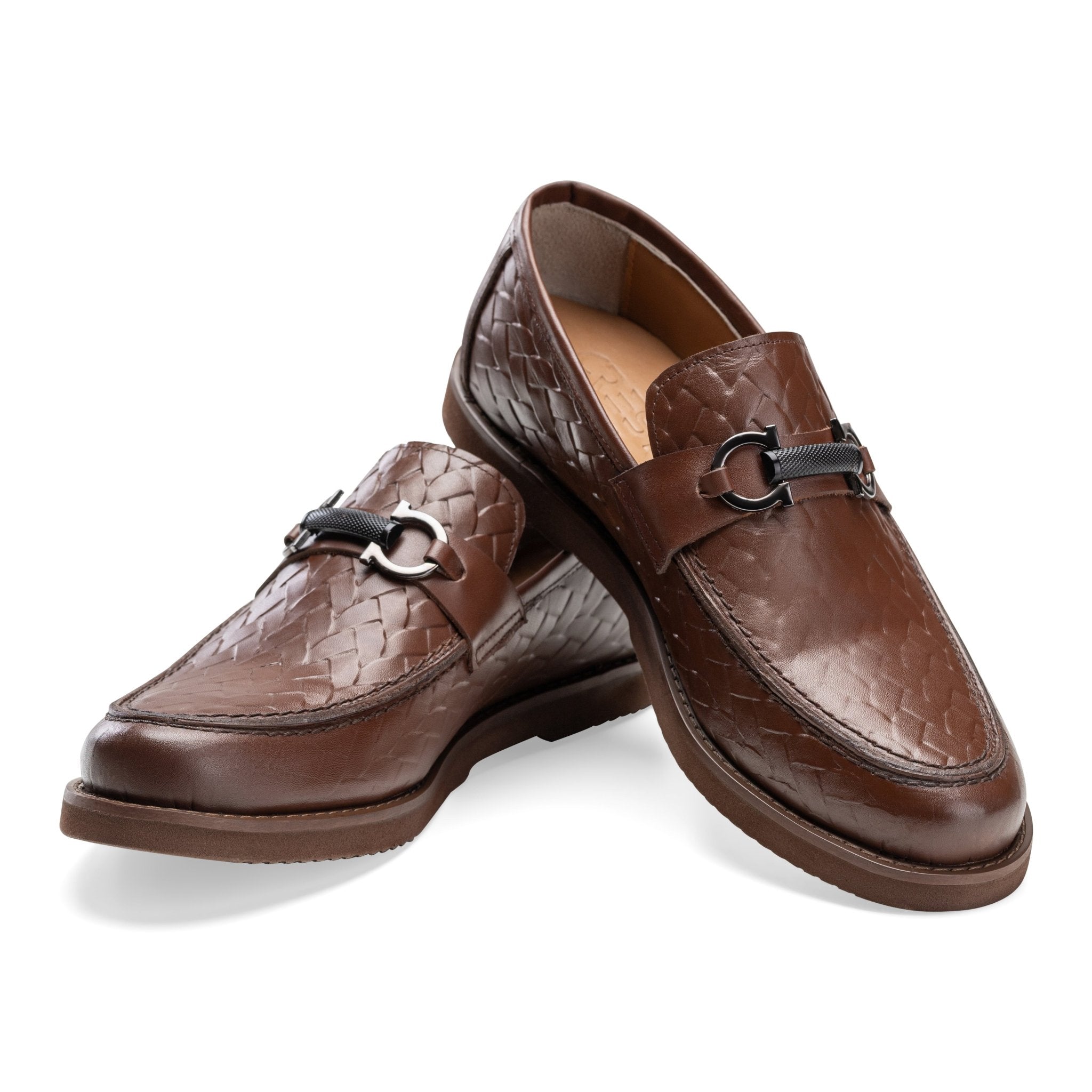 Crocodile Printed Moe - Toe Slip - on Crest Loafer Shoes for Men - Crestshoes
