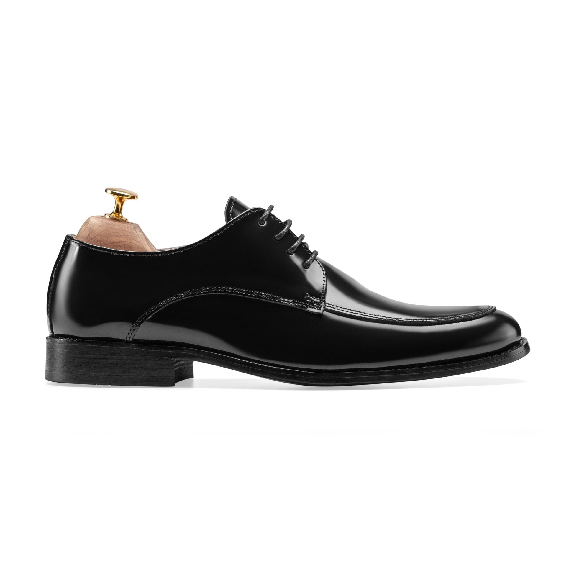 Derby Walk Glossy Black With Satin - Crestshoes