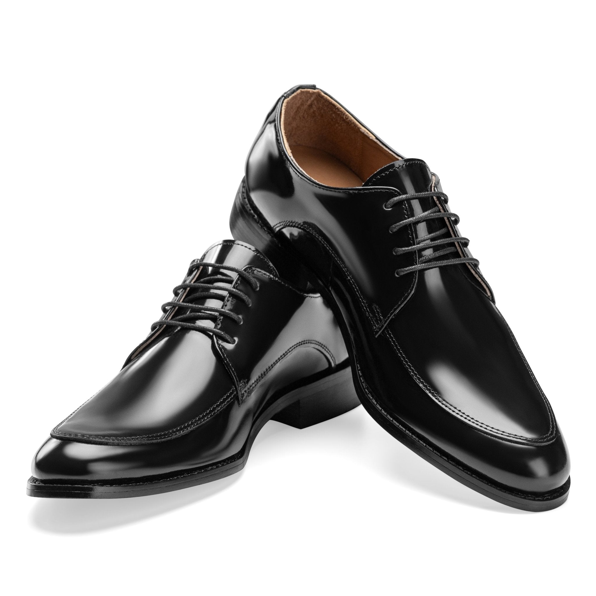 Derby Walk Glossy Black With Satin - Crestshoes