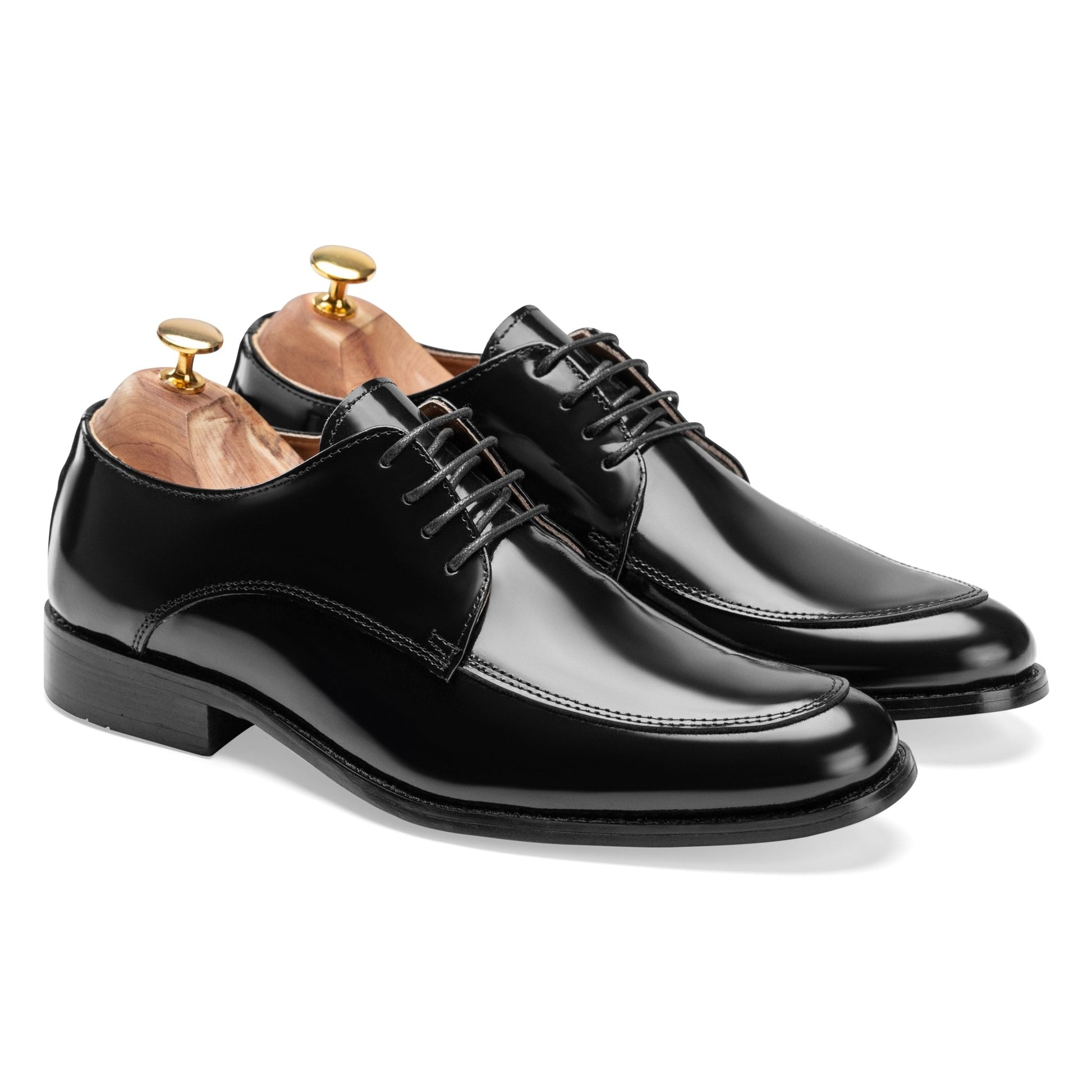 Derby Walk Glossy Black With Satin - Crestshoes