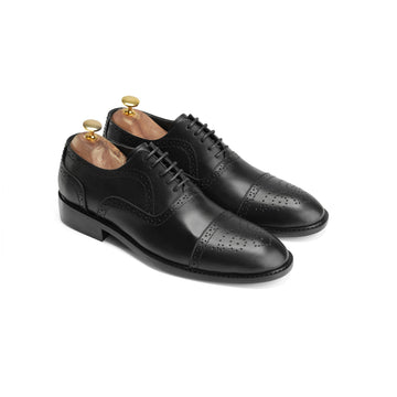 Devonshire | Cap Toe Oxfords - Black - Crestshoes