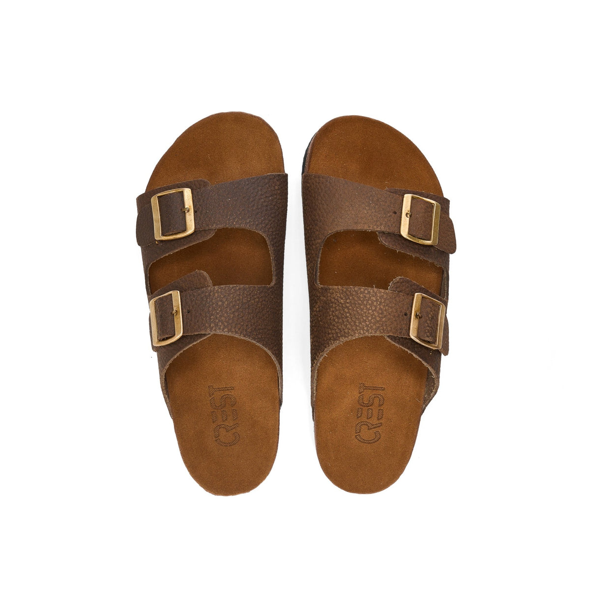 Duo Buckle Comfort - Brown - Crestshoes