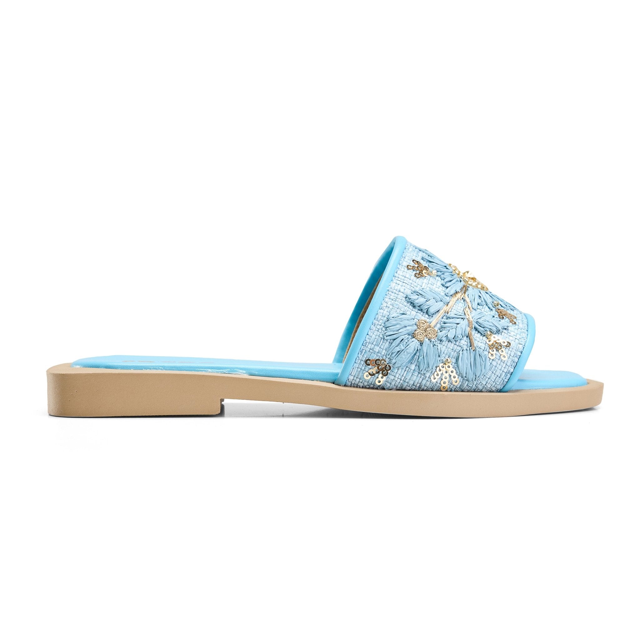 Easy Glam Slippers - Baby blue - Crestshoes