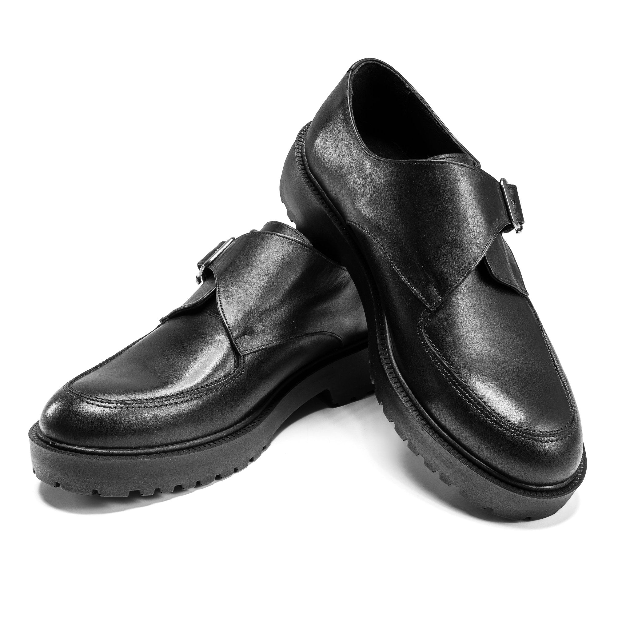 Edinburgh | Single Monk Wingtip - Black - Crestshoes