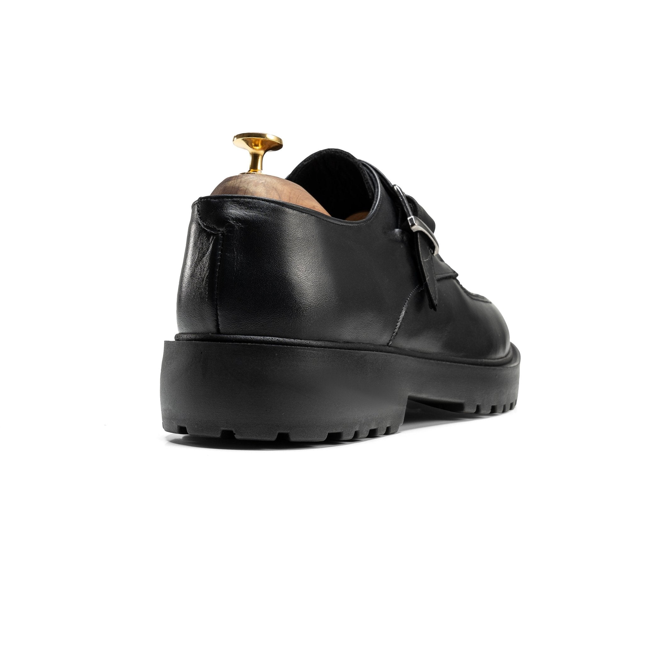Edinburgh | Single Monk Wingtip - Black - Crestshoes