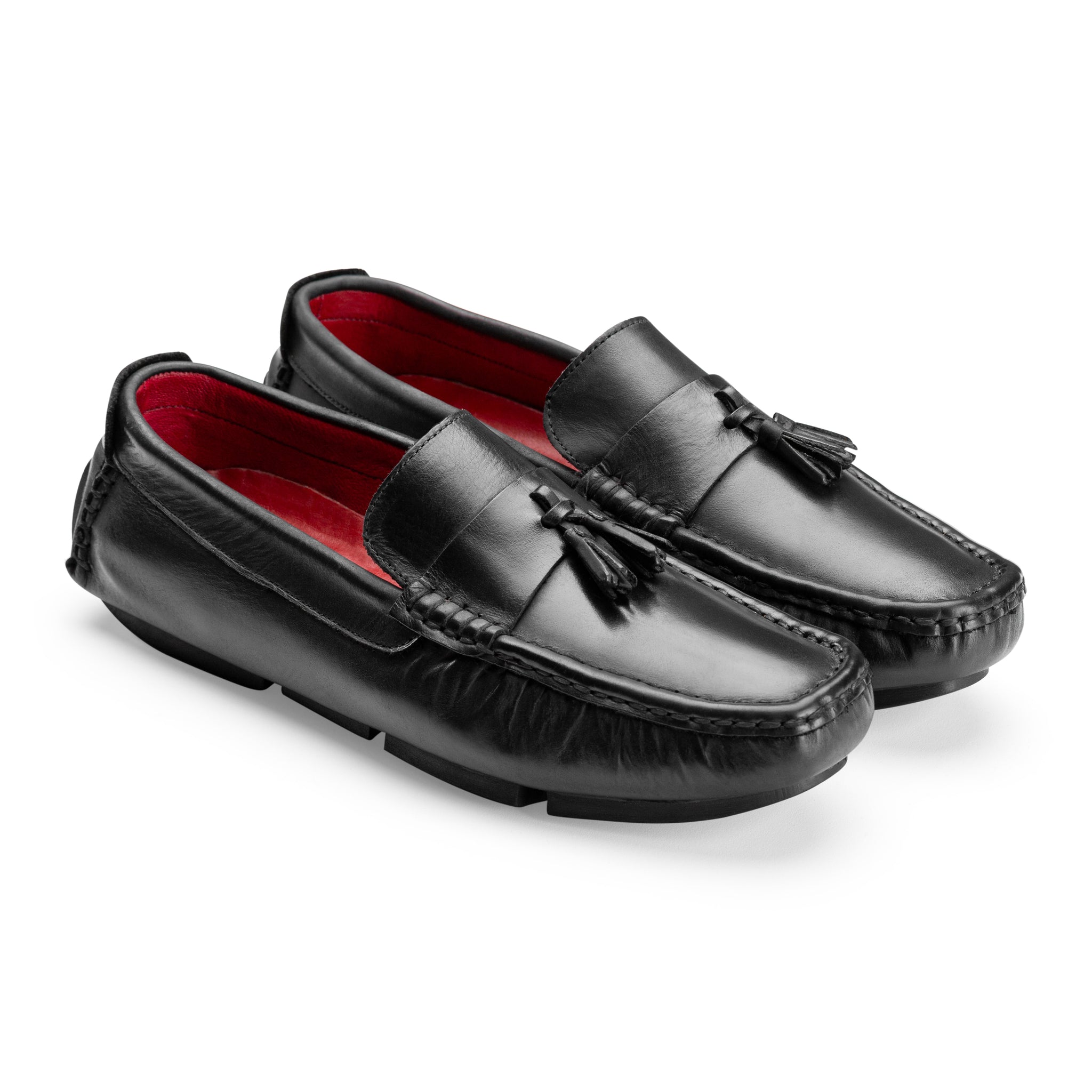 Moccasins | Suede calf leather rubber sole -black