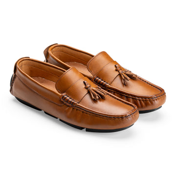 Moccasins | Suede calf leather rubber sole -Brown