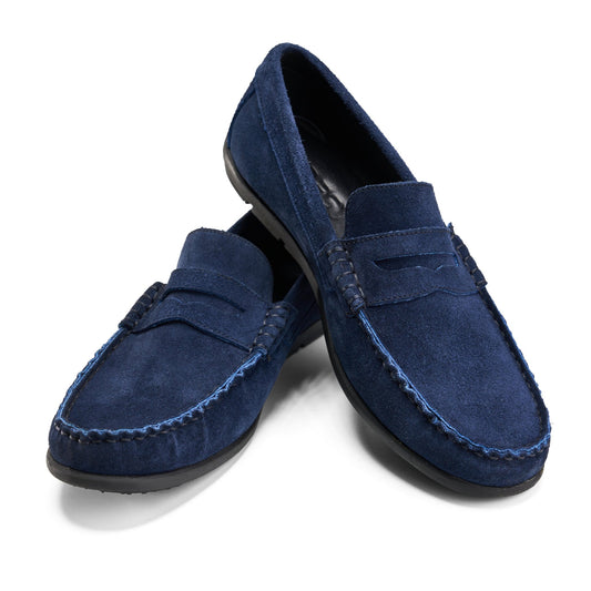 Elegance in Leather -Navy Blue