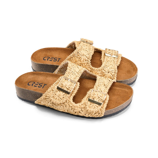 Glow Up Slides - Beige - Crestshoes