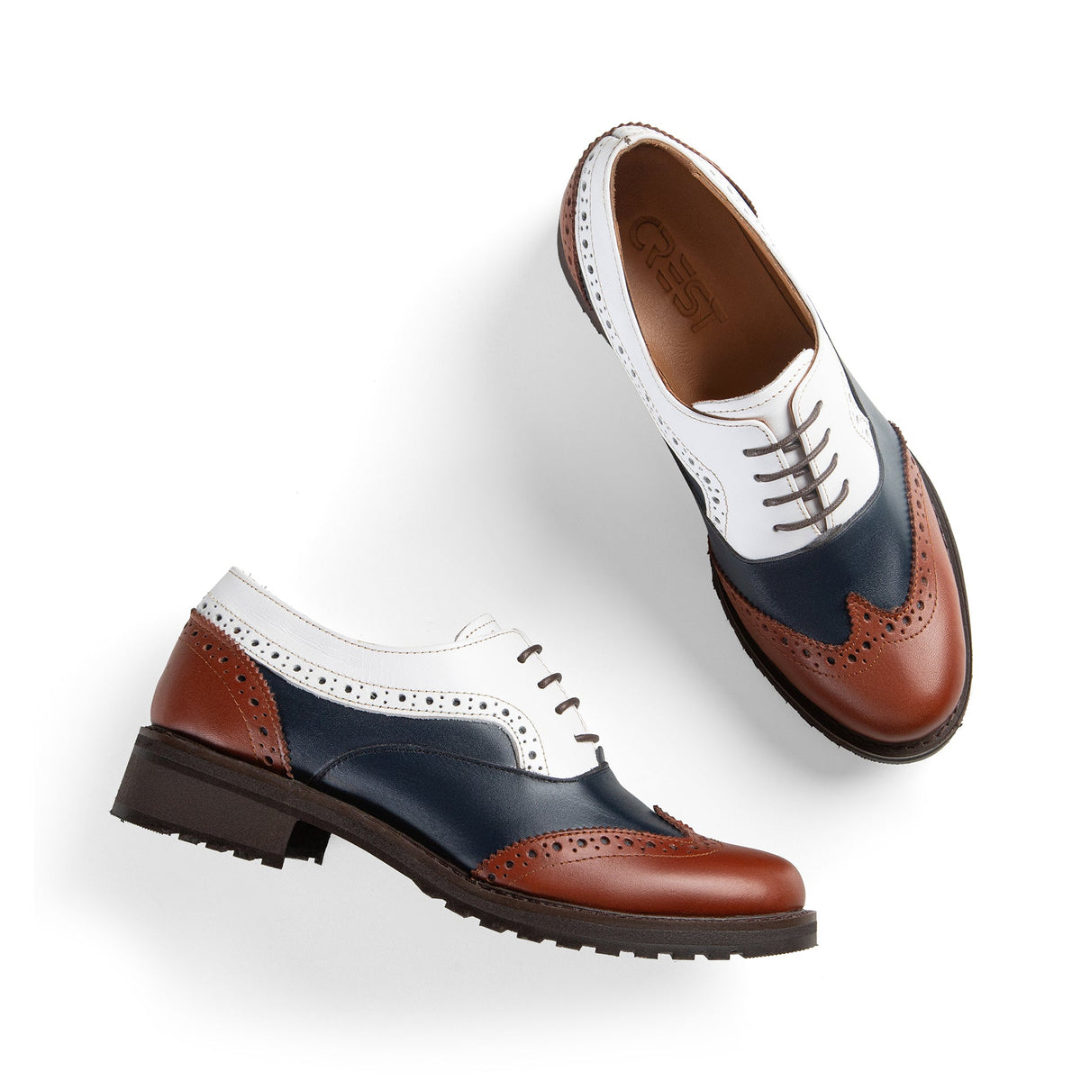 Juniper | Women Oxfords | 3 Colors White - Darkblue - Brown - Crestshoes