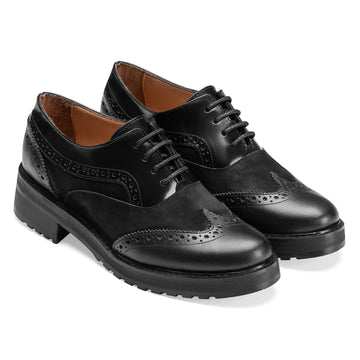 Juniper | Women Oxfords | Black X - Crestshoes