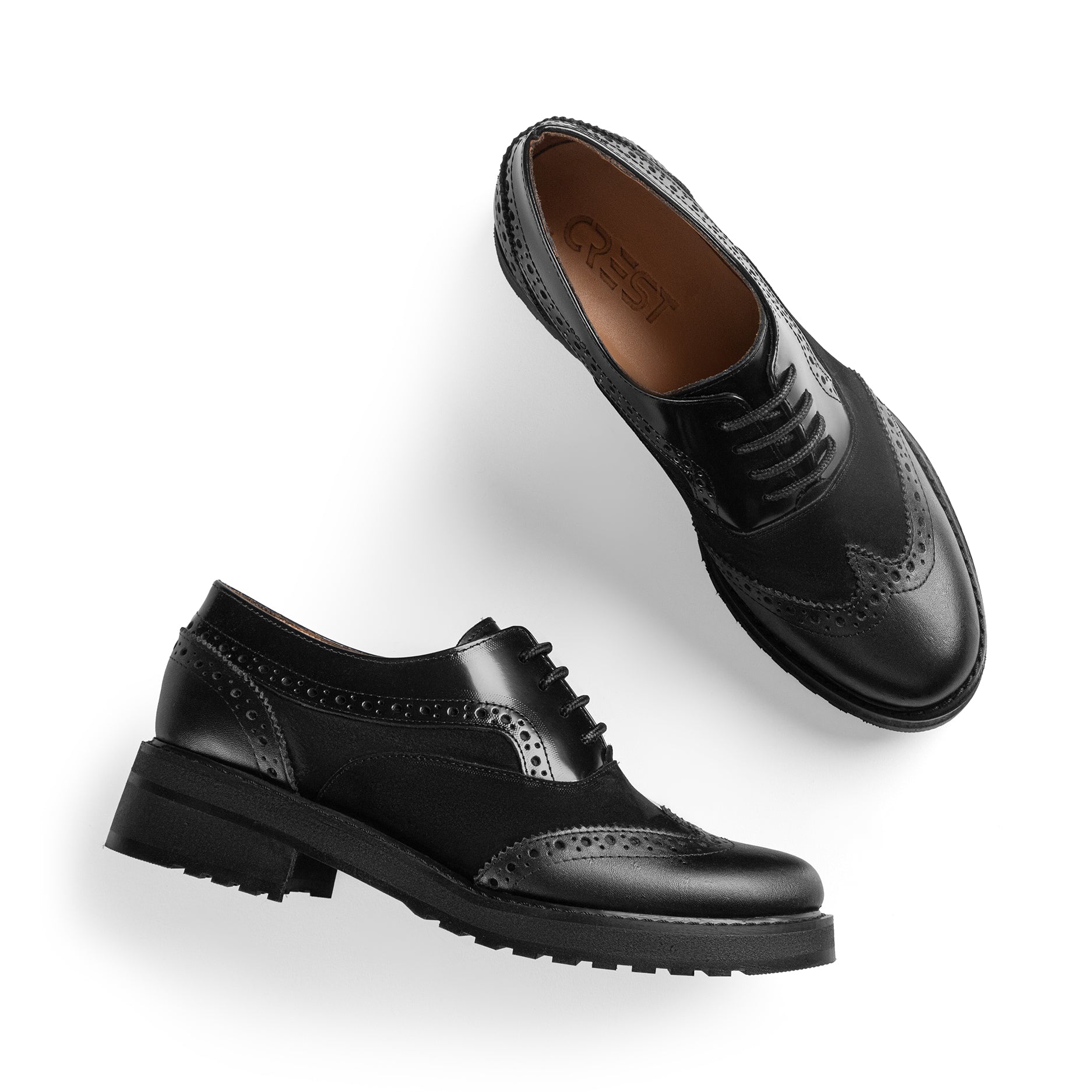 Juniper | Women Oxfords | Black X - Crestshoes