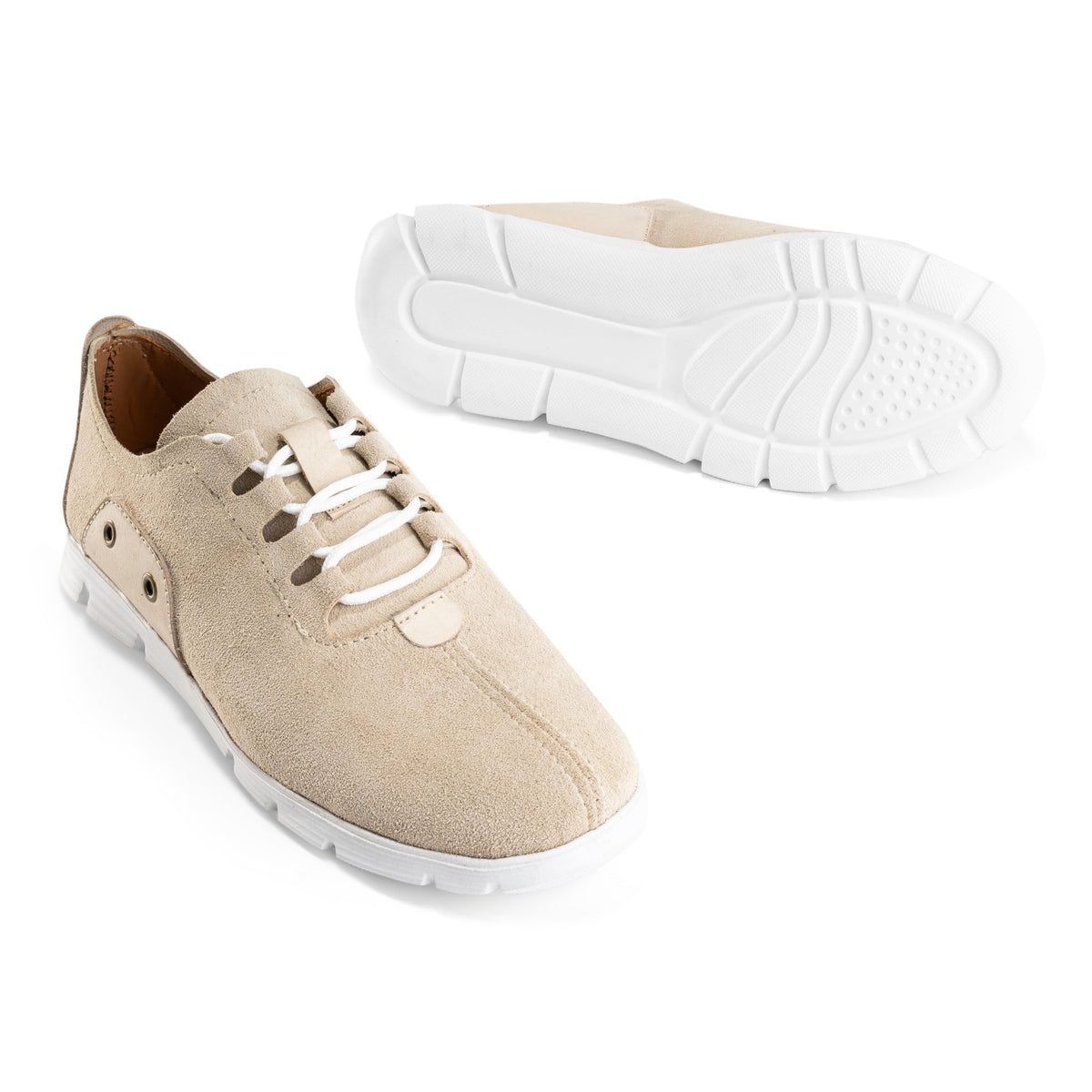 Lace - Up Snicker | Beige - Crestshoes
