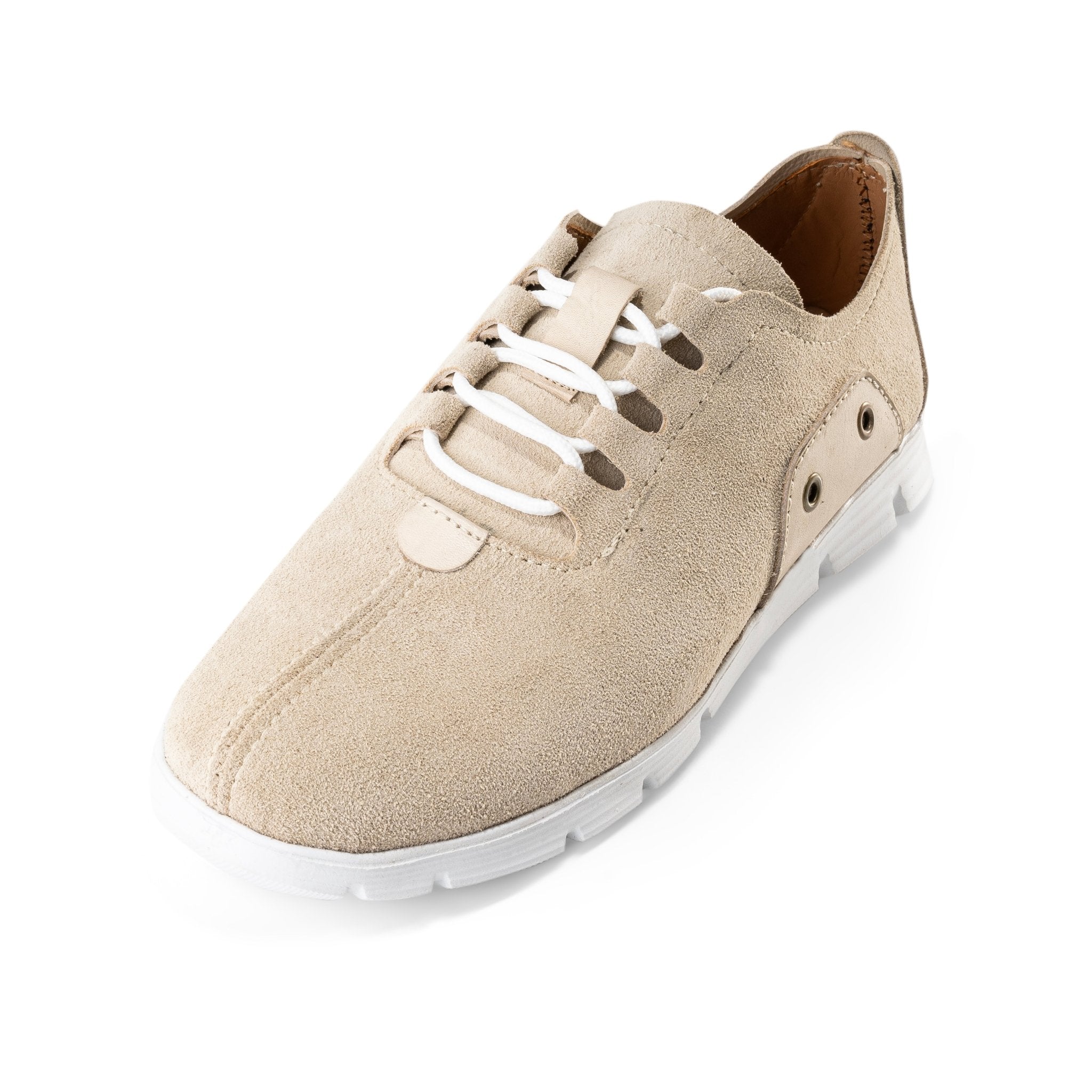 Lace - Up Snicker | Beige - Crestshoes