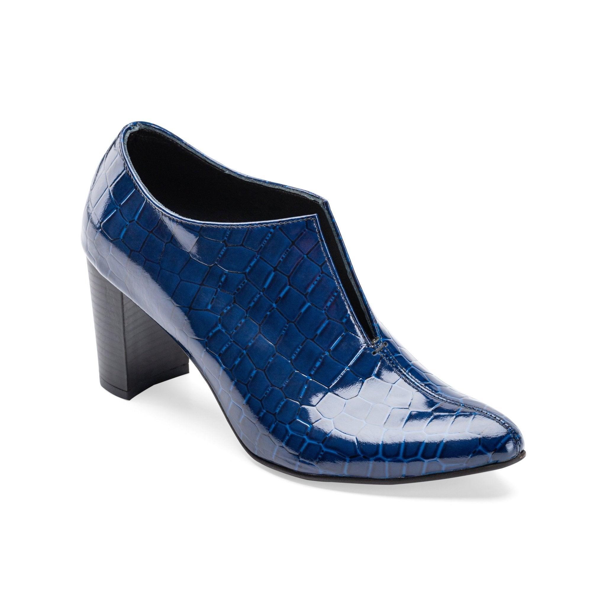 Lacobond | Crocodile Leather Women Heels - Blue - Crestshoes