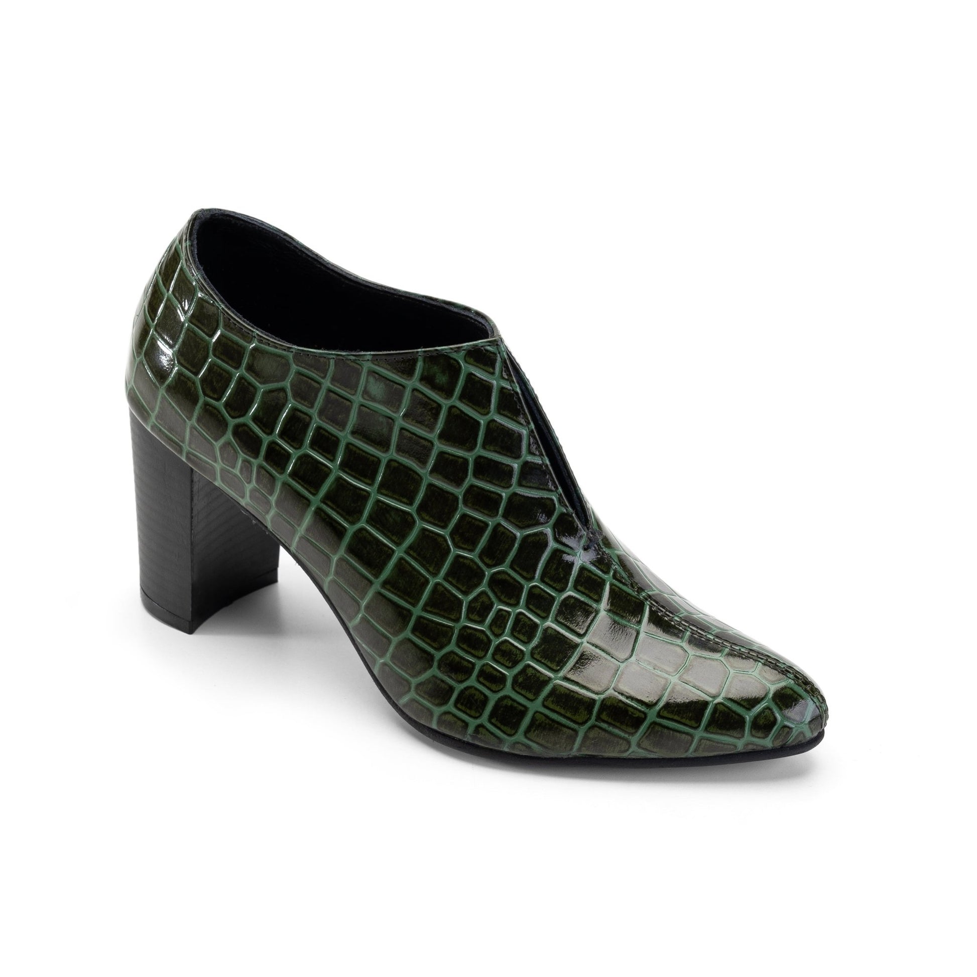 Lacobond | Crocodile Leather Women Heels - Green - Crestshoes