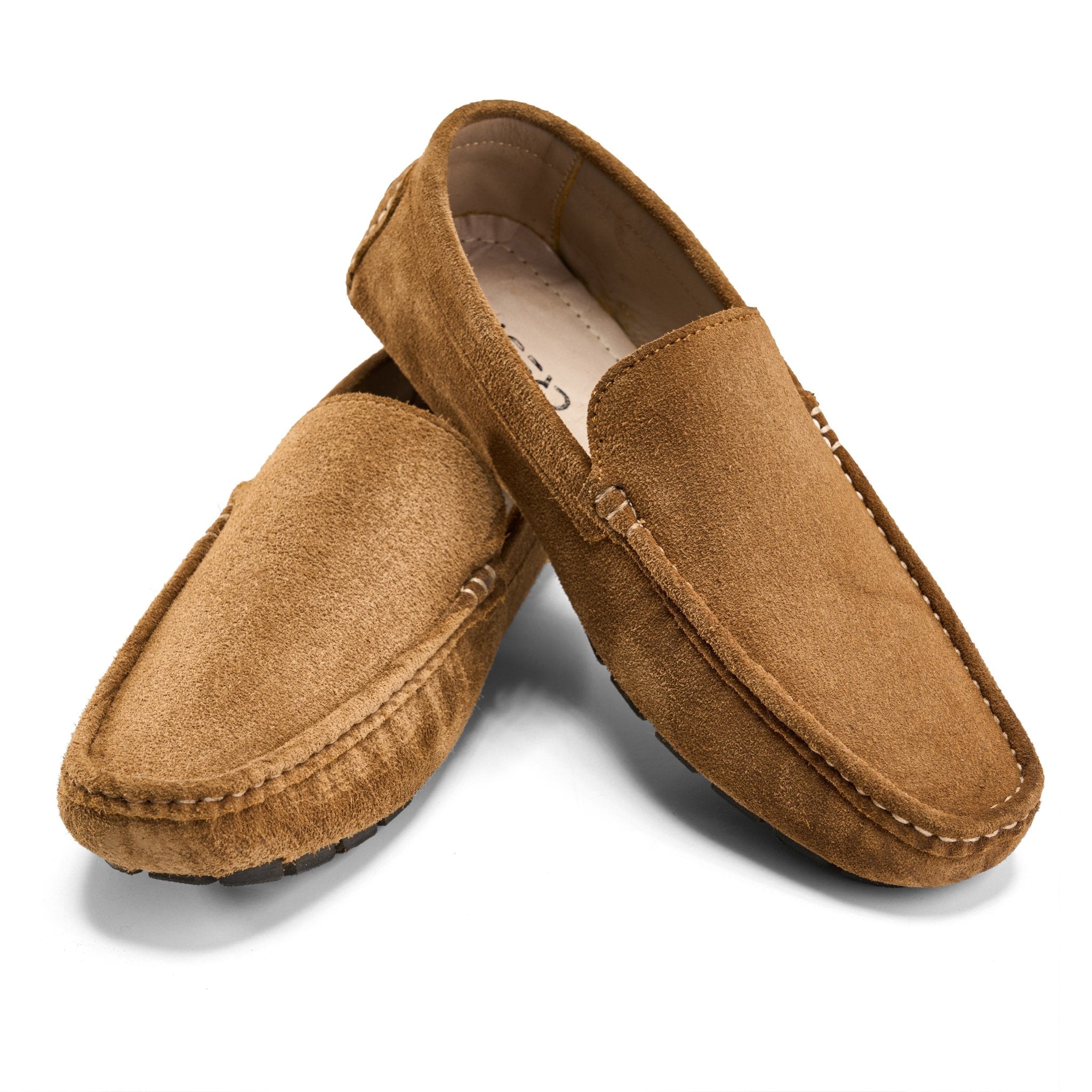 Leather Moccasin Loafer - Beige - Crestshoes