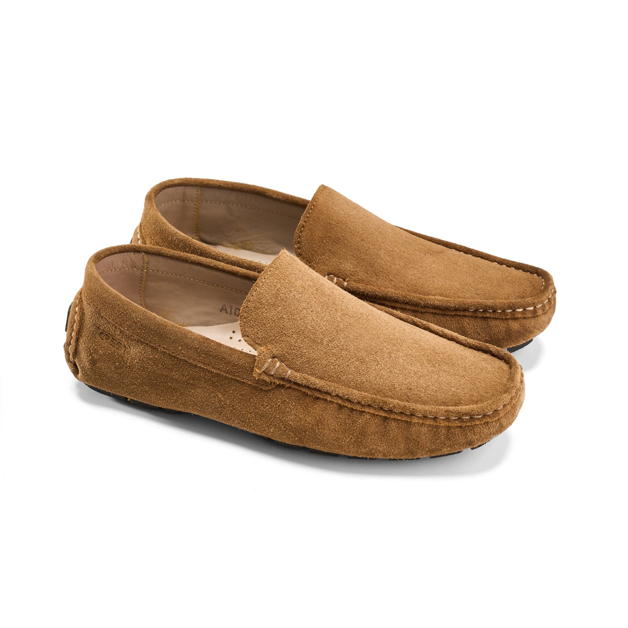 Leather Moccasin Loafer - Beige - Crestshoes