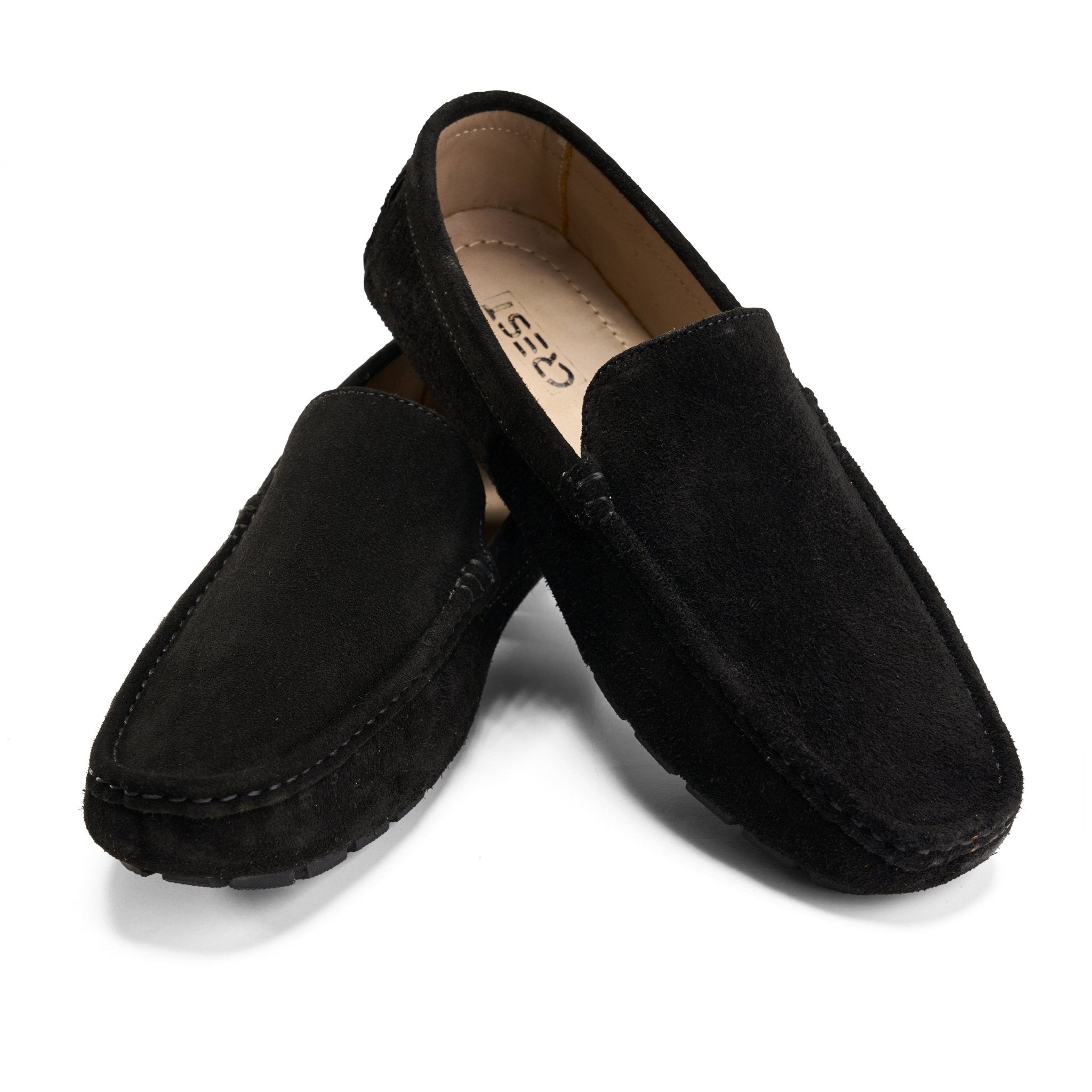 Leather Moccasin Loafer - Black - Crestshoes