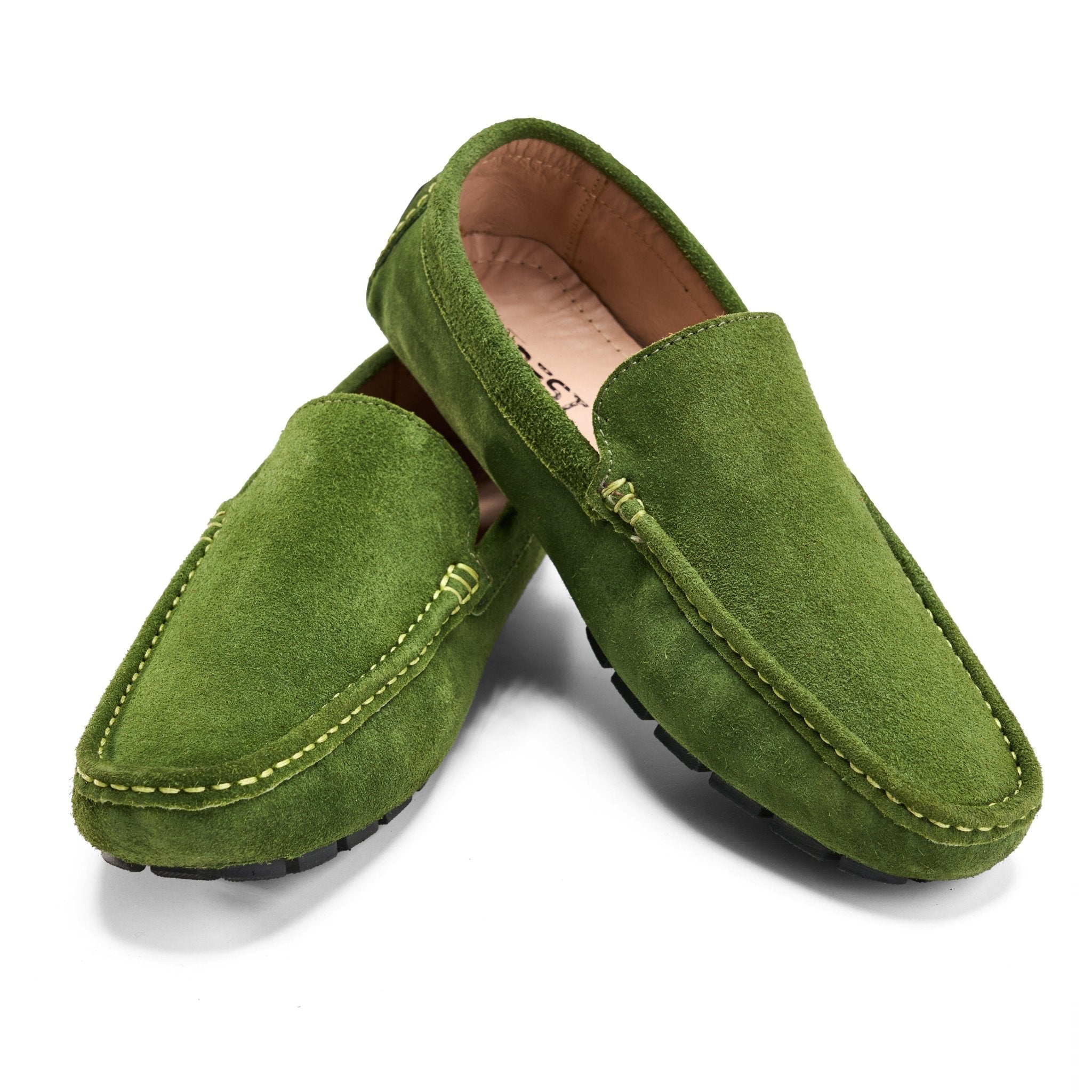 Leather Moccasin Loafer - olive - Crestshoes