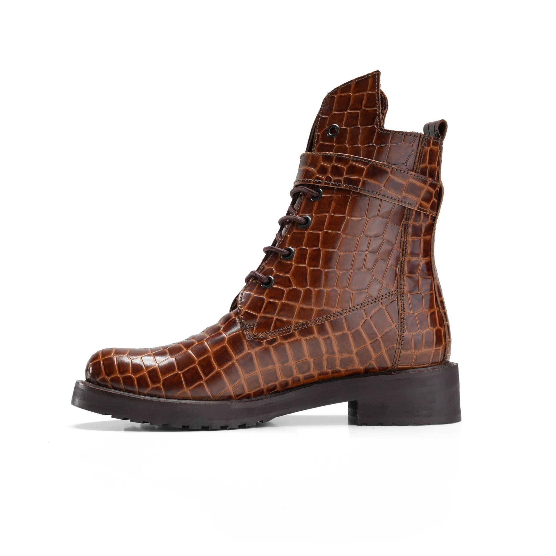 Luxurious Crocodile Boots - Brown - Crestshoes